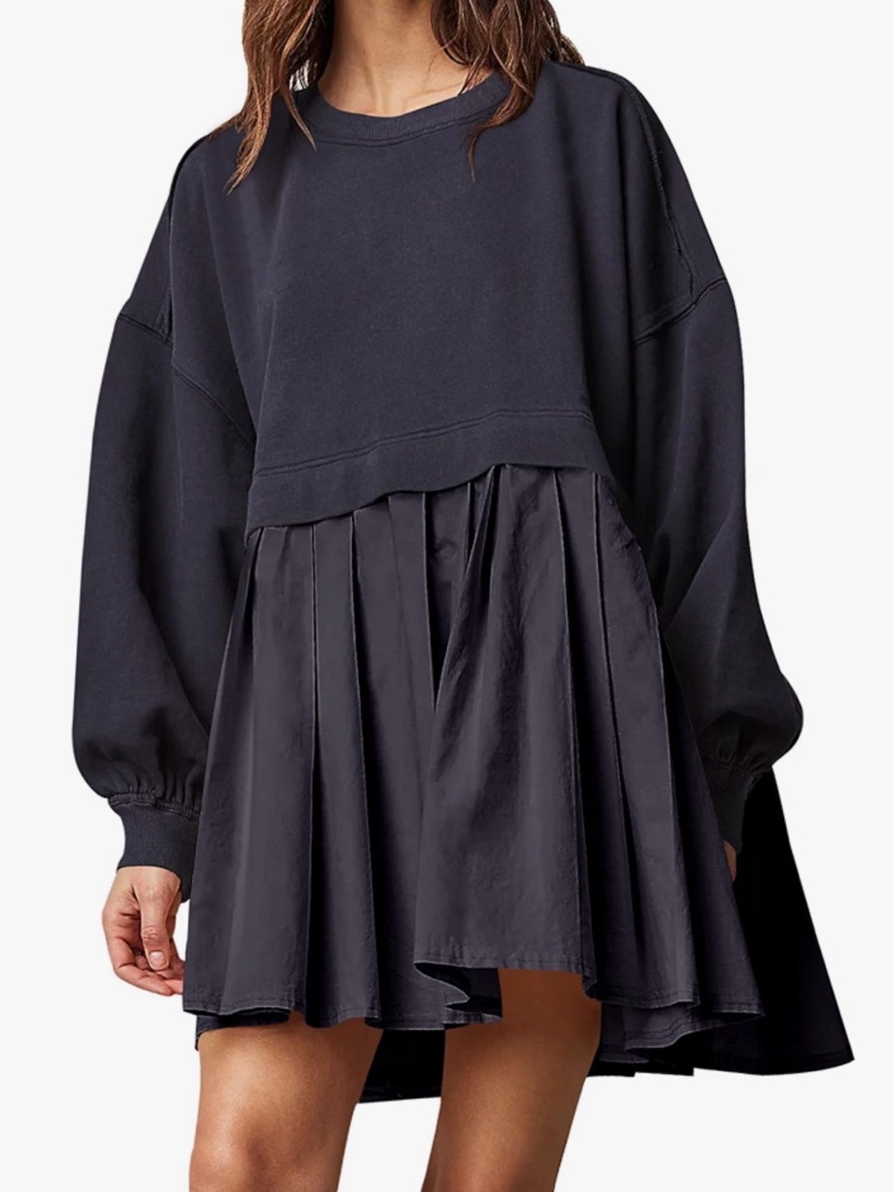 Amazon sweatshirt dress Black Long Sleeve Pullover XS Dress